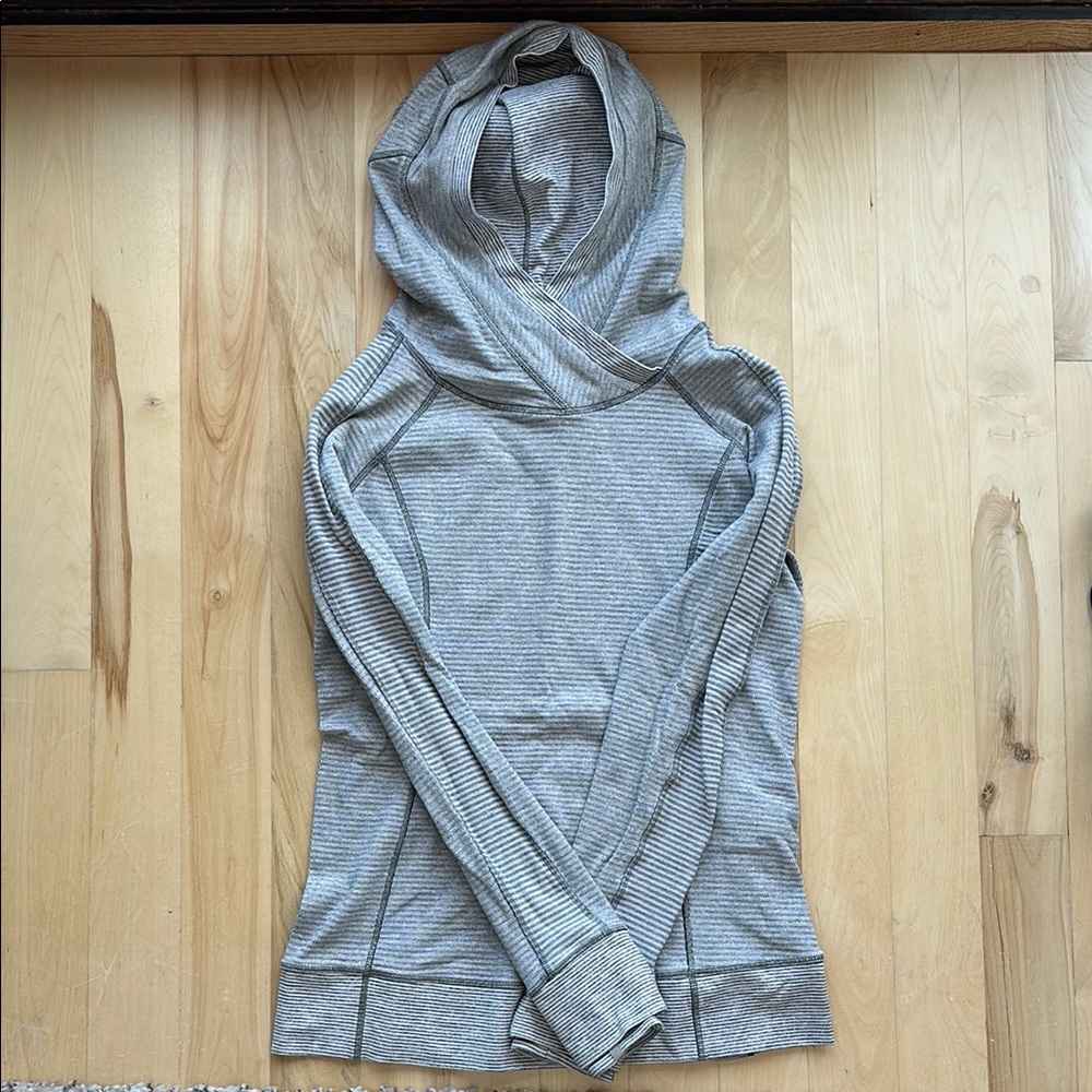 lululemon athletica Gray Striped Hoodie